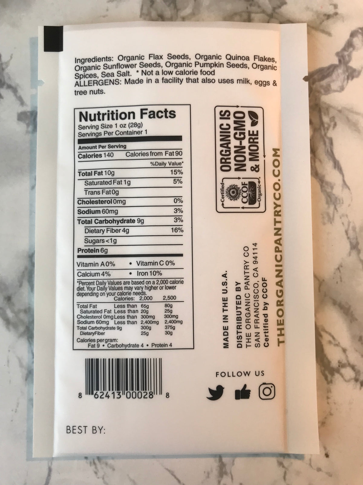 OUT OF STOCK        Rosemary Flaxseed Cracker 1.0 oz Single Serve Size (24 count box