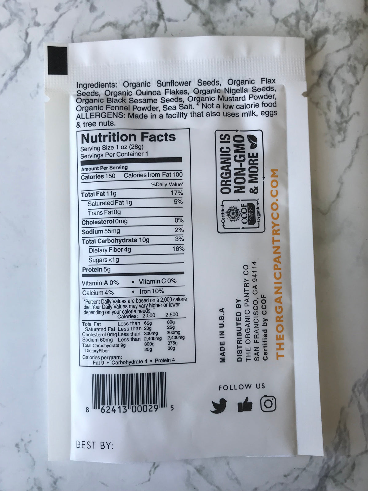 OUT OF STOCK Sunflower Flaxseed Cracker 1.0 oz Single Serve Size (24 count box)